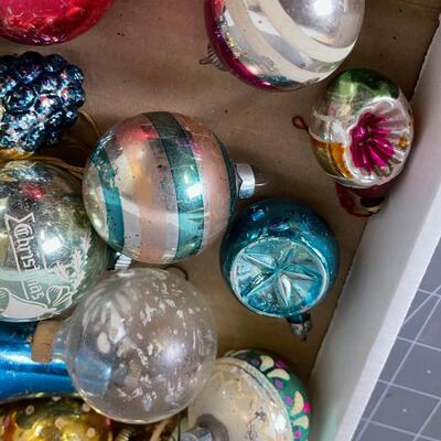 Antique Christmas Ornaments Glass Bulbs 