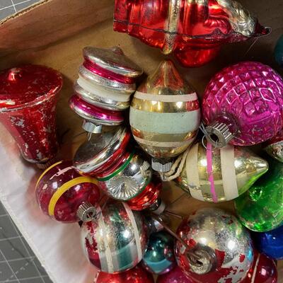 Antique Christmas Ornaments Glass Bulbs 