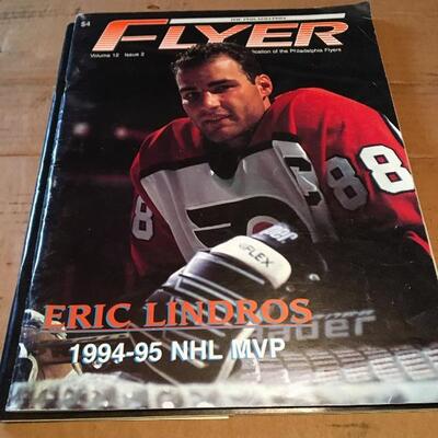 1990s ERIC LINDROSS Autograph Philadelphia Flyers with Magazine Lot.