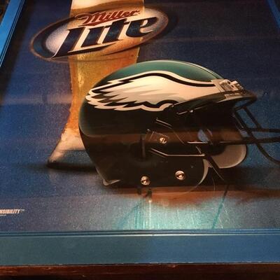 Large MILLER LITE Commercial EAGLES Bar Sign 35 x 40â€.