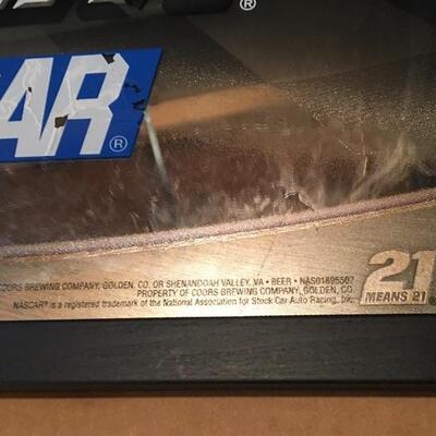 2008 NASCAR Coors Light Commercial Bar Mirror 30â€ x 16â€.