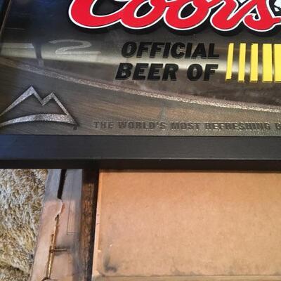 2008 NASCAR Coors Light Commercial Bar Mirror 30â€ x 16â€.