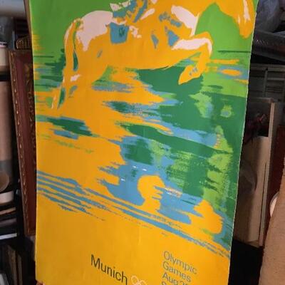 1972 Munich Olympics Original Poster by Artist Otl Aicher 46 x34â€.