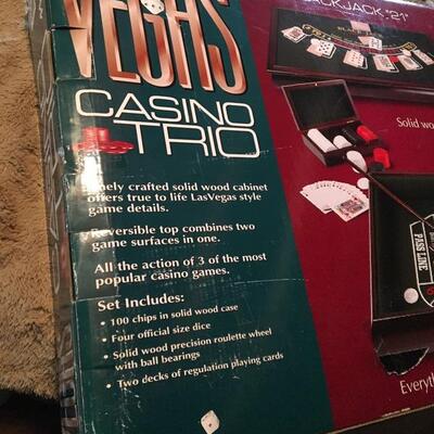 3 in 1 Large Vegas Casino Game Trio Set in Box.