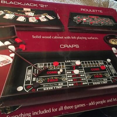 3 in 1 Large Vegas Casino Game Trio Set in Box.