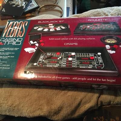 3 in 1 Large Vegas Casino Game Trio Set in Box.