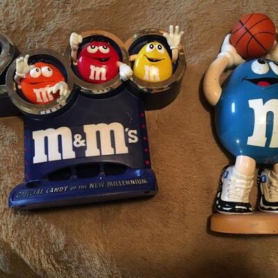 Two Vintage M&M Store Display 13â€ Dispensers.