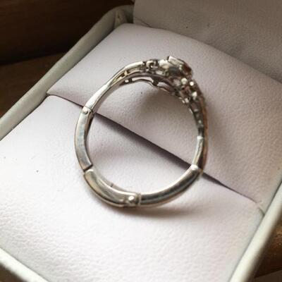 Deco Diamond Cluster Ring. Size 6.5.