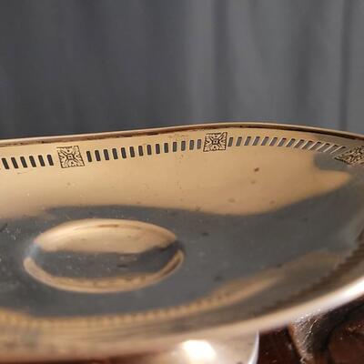 Lot 6: Vintage Sterling Silver Smal Serving Dish Hand Chased Accents