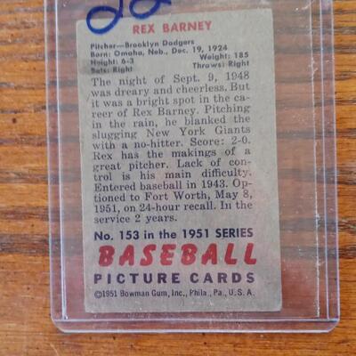 LOT 169  1951 VINTAGE BASEBALL CARD