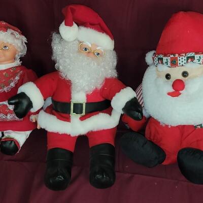 3 Pc Santa Dolls