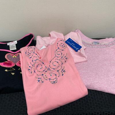Lot of Womens 1X and XL Pink Tone Tops
