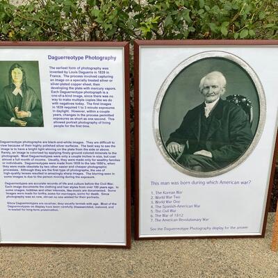 Pair of Framed Informational Posters about the Era of Daguerreotype Photography