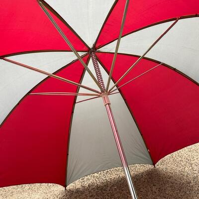 Large Red & Silver Colored Umbrella