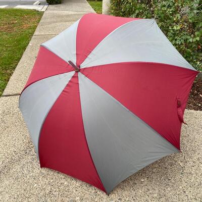 Large Red & Silver Colored Umbrella