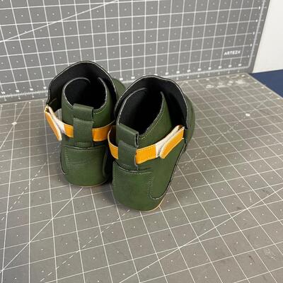 Green Moccasin Boots Vinyl