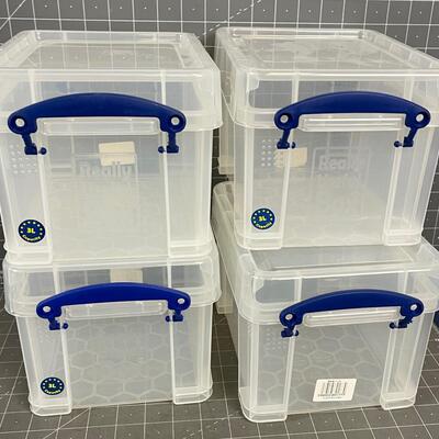 4 Useful Boxes with Lids, Clean 
