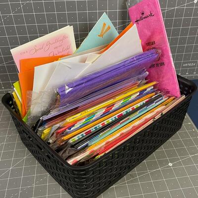 Box of Tissue Paper and Cards 