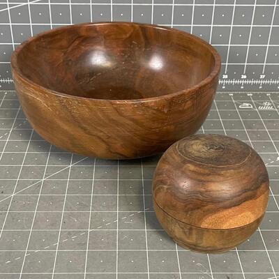 Walnut Bowl and Box, Hand made