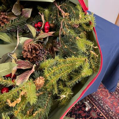 2 Wreath Cases with Garland and wreath