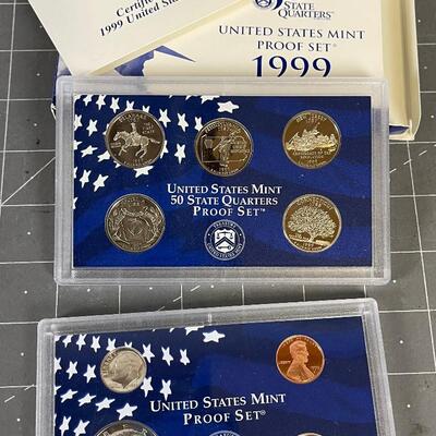 Coins: 1999 United States Mint Quarter Proof Set