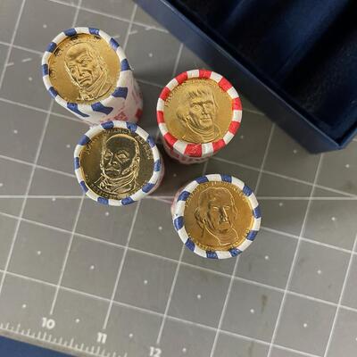 Coin: United States Mint Dollar Rolls  Jefferson and Quincy Adams P & D Uncirculated 