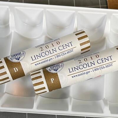 Coins: 2010 United States Mint Penny Rolls Uncirculated  One Cent 