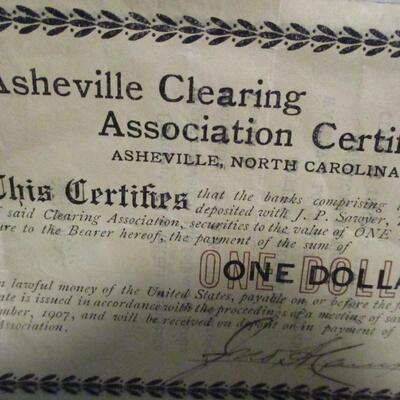 Vintage Papers - Asheville Clearing Association Certificate - Savings Bond Album - Savings Fund Booklet