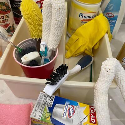 Lot 166. Cleaning Misc with storage caddy