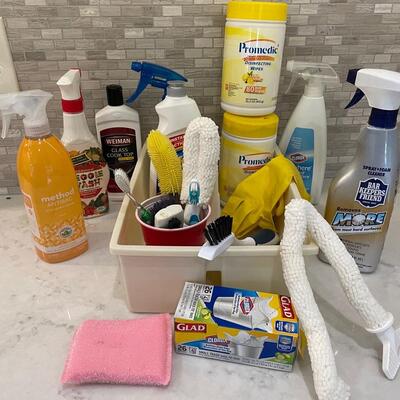 Lot 166. Cleaning Misc with storage caddy