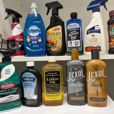 Lot 169. Cleaning products with leather cleaners