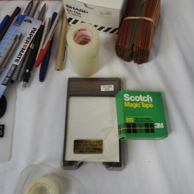 Office Lot: Note Pads, Tape, Folders, Pens and Pencils, Mouse Pads