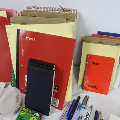 Office Lot: Note Pads, Tape, Folders, Pens and Pencils, Mouse Pads
