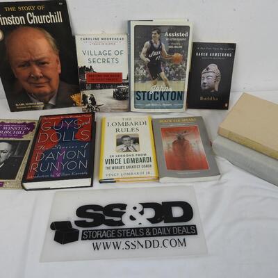 10 Non Fiction Books: Buddha, John Stockton, Winston Churchill, Guys and Dolls