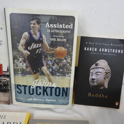 10 Non Fiction Books: Buddha, John Stockton, Winston Churchill, Guys and Dolls
