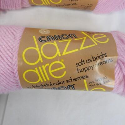 9 Skeins of Yarn: Azalea, Dazzles Aire, Flamingo Pink, Pop'n Brushed Yarn