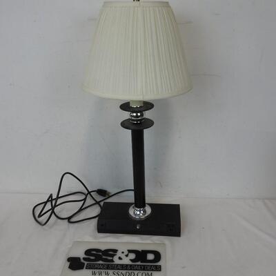 Black Desk Lamp, Works, With Outlet on Base
