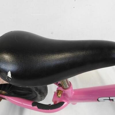 Pink Strider Balance Bike, No Pedals Leg Powered 10 Inch Diameter Wheels