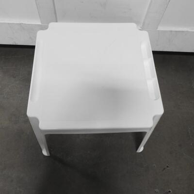Small White Outdoor Table, Plastic