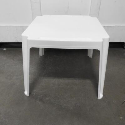 Small White Outdoor Table, Plastic