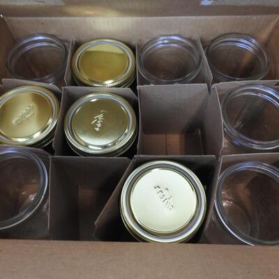 11 Wide Mouth Ball Jars, Pint Size with Some Lids