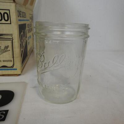 11 Wide Mouth Ball Jars, Pint Size with Some Lids