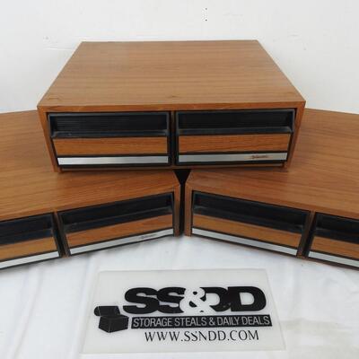 3 Sets of Drawers for VHS Video Tapes. Brown - Vintage