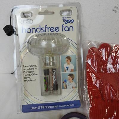 Various Personal Care Items, Handsfree, Gloves, Travel Calculator