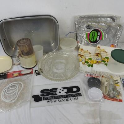 15 pc Kitchen: Roasting Pan, Foil Cake Pans, Instant Immersion Heater