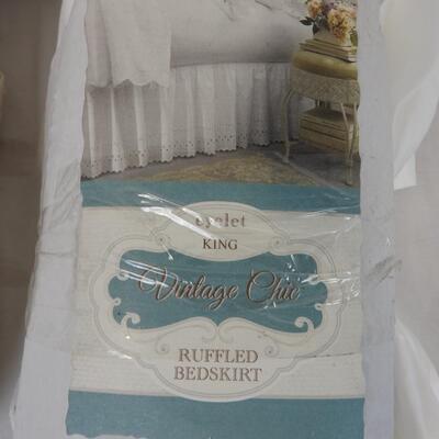 2 Ruffled Bed Skirts, King, Near New