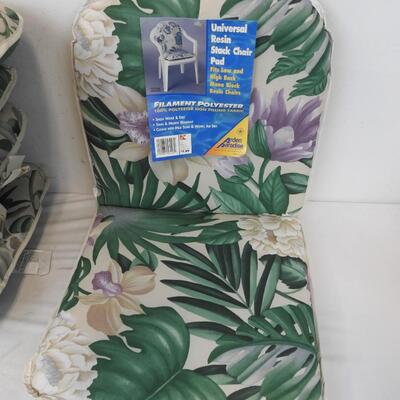 9 Universal Resin Stack Chair Pads, Floral Design