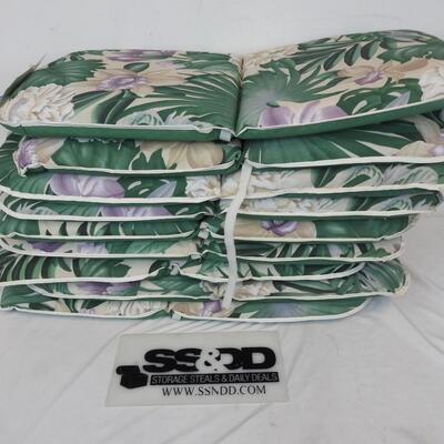 9 Universal Resin Stack Chair Pads, Floral Design