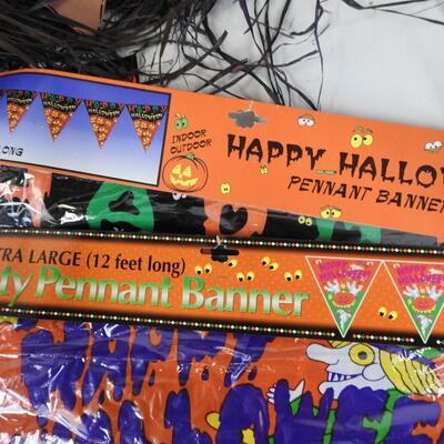 Halloween Lot: Witch Wall Decor, Orange Ceramic Jars, Bear Figurines