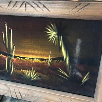 Native American Desert Paintings on Black Velvet